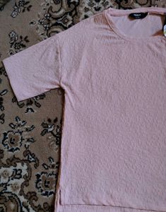 Trendy Pink Textured T-Shirt