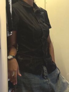 Black Fitted Button-Up Shirt