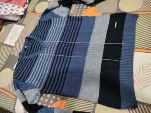 Striped V-Neck Sweater duke brand.