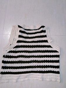 Black and White  Knit Top