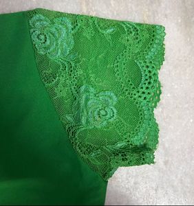 Green Lace Sleeve Blouse