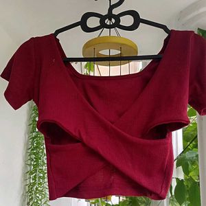 Ribbed Square Neck Crop Top