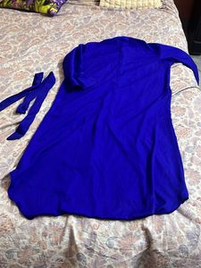 Vibrant Blue Long Kurta with Belt