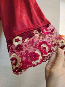 Silky Maroon Nightgown