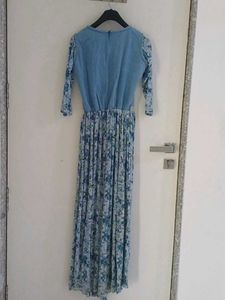 Denim Floral Maxi Dress