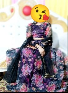 Floral Print Lehenga Choli Set without dupatta