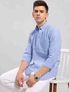 Blue &amp; White Striped Men's Shirt