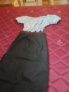 co-ord set , Top And Slit Skirt