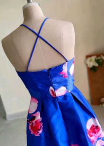 Stunning Royal Blue Floral Print Gown