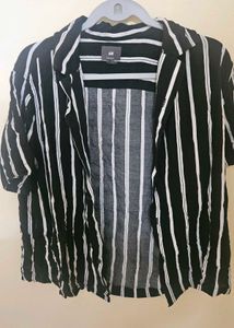 Striped Short Sleeve Button-Up Shirt