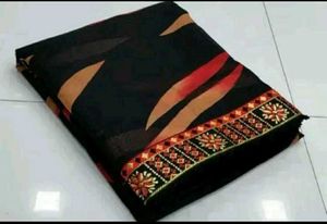 Black Saree with Embroidered Border