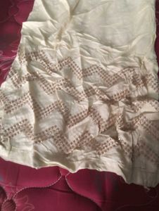 Elegant Cream Embroidered Kurti