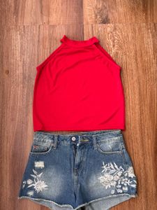 Red Halter Neck Top