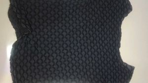Black textured long sleeve top