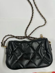 miniso Chic Quilted Black Shoulder Bag
