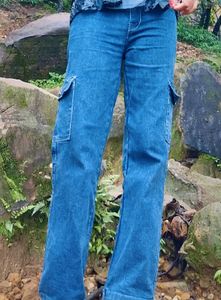 combo offer Classic cargo Blue Denim jeans &amp; tshir