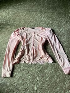 Combo of 3 Sheer Pink Floral Crop Top &amp; Blouse