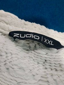 White Textured Graphic T-Shirt