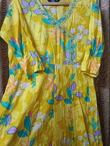 Beautiful Yellow Floral Kurta set