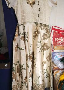 Elegant Floral Print Anarkali Gown