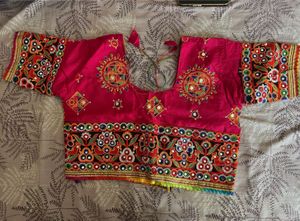Embroidered Black Garba ghargra with blouse