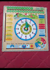 Wooden Learning Clock &amp; Calendar Board