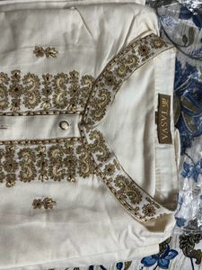 Tasva Cream Kurta Set With Embroidery