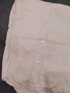 Soft Pink Collared Button-Up Shirt
