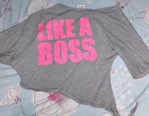 Grey 'Like A Boss' Graphic T-Shirt