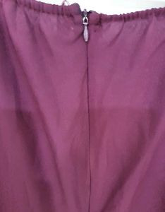 Chic and Elegant Maroon Fit &amp; Flare Midi