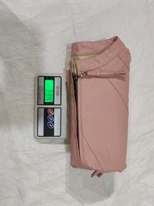 Pink Faux Leather Moto Jacket