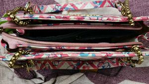 Chic Floral Handbag with Chain Straps