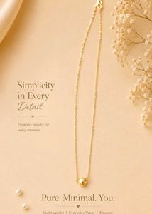 Elegant Gold Chain Necklace with Ball Pendant