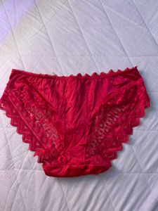 Red Lace Trim Briefs