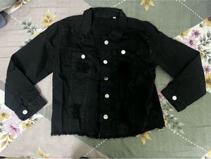 Black Distressed Denim Jacket