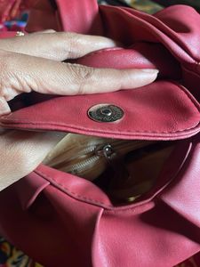 Red Sling To  Handbag (detachable strap)