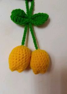 Crocheted tulip  Keychain/Charm