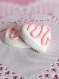 White Candy Heart Earrings