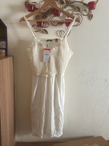 Boho Crochet &amp; White Cotton Dress