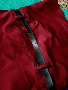 Chic Burgundy Top and Blue Jeans Set