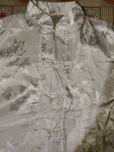 Elegant White Brocade Blouse