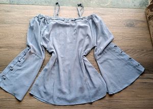 Chic Off-Shoulder Bell Sleeve Top