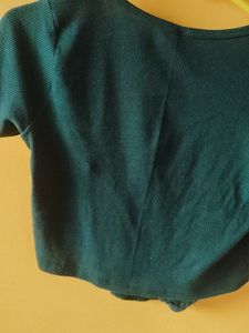 Dark Green Ribbed Corset Top
