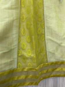 Elegant Lime Green Embroidered Kurta with Net