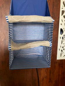Blue Stripe Hanging Organizer