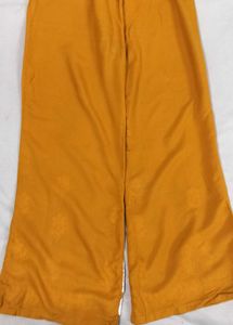 yellow chickenkari plazzo pant