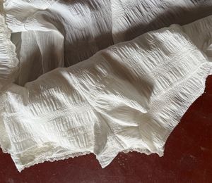 White Lace Trim Mini Skirt