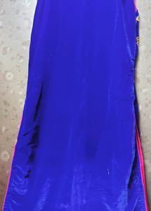 Sleeveless Velvet Top With Golden Work