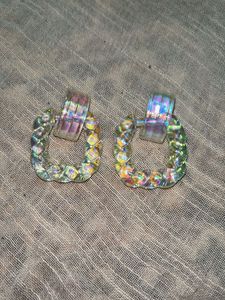 Iridescent Hoop Earrings