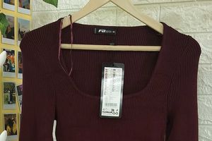 New Maroon Ribbed Bodycon Dress